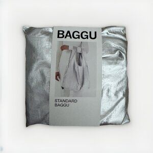 BAGGU limited edition Standard Size Metallic Silver REUSABLE Tote Bag
